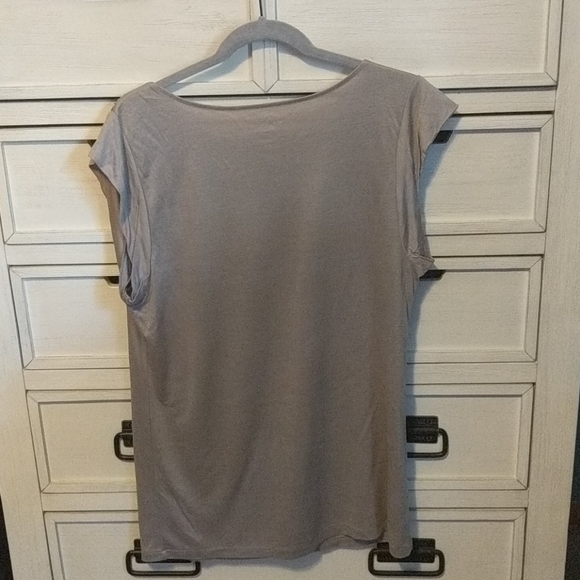 LOFT Large Grey Beaded Drape Top - Picture 4 of 7